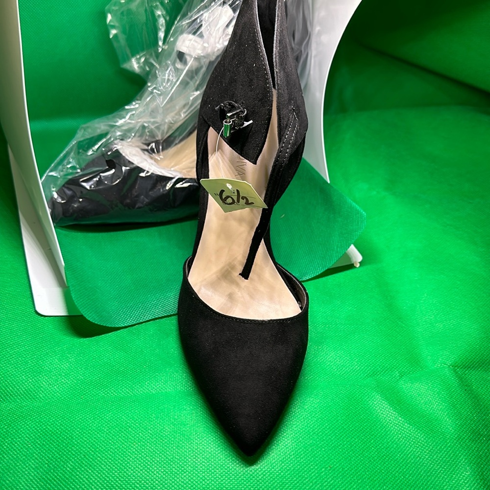 Black suede 4 inch heels size 6.5